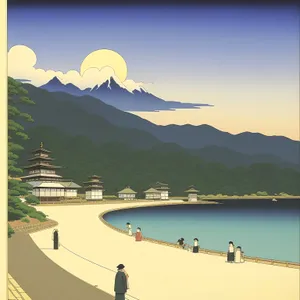 Idyllic Coastal Bay with Majestic Mountains