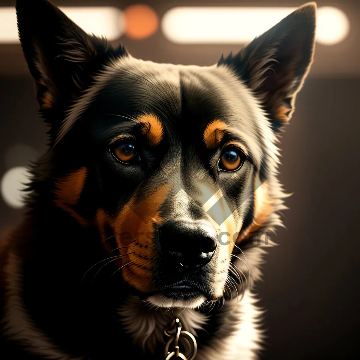 Picture of Adorable Border Collie Shepherd Dog in Studio