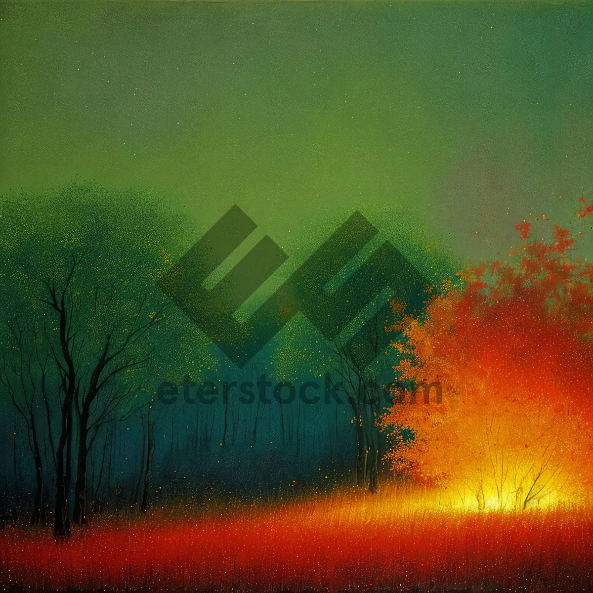 Picture of Golden Horizons: Majestic Summer Sunset Over Rural Meadow