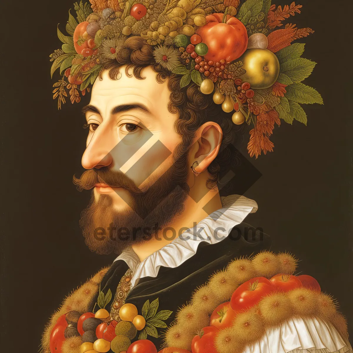 Picture of Smiling comedian eating a fresh apple