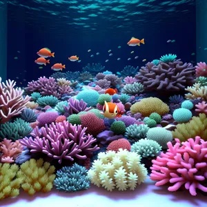 Colorful Coral Reef Life in Deep Sea