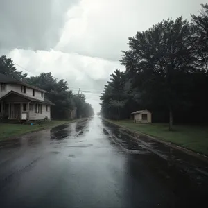 Scenic rural road with tree-lined landscape