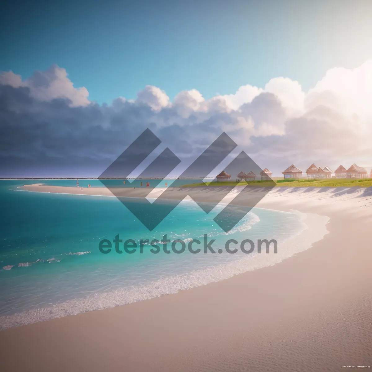 Picture of Serene Tropical Beachscape with Clear Turquoise Water