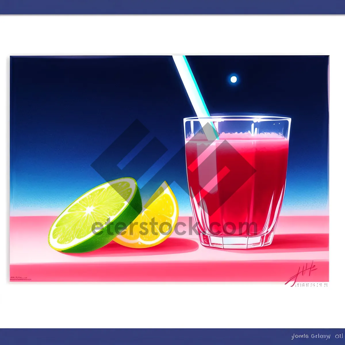 Picture of Refreshing citrus vodka drink in glass cup.