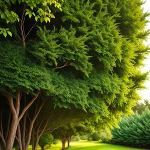 Serene Willow in Lush Forest Park