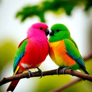 Exotic Macaw Parrot perched on branch - Vibrant Feathers