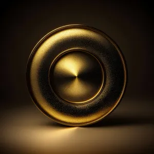 Black Speaker Button: Shiny Circle Audio Equipment