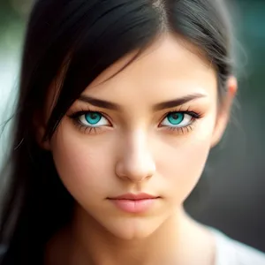 Smiling brunette model with clean and healthy skin.