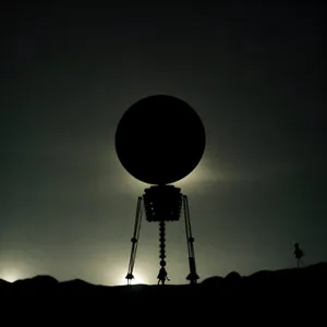 Sunset Skyline with Magnificent Telescope and Stellar Silhouette