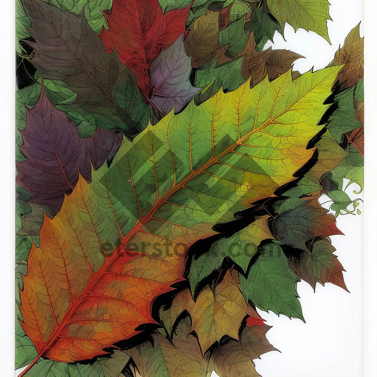 Picture of Autumnal Maple Leaves - Vibrant Foliage in Fall