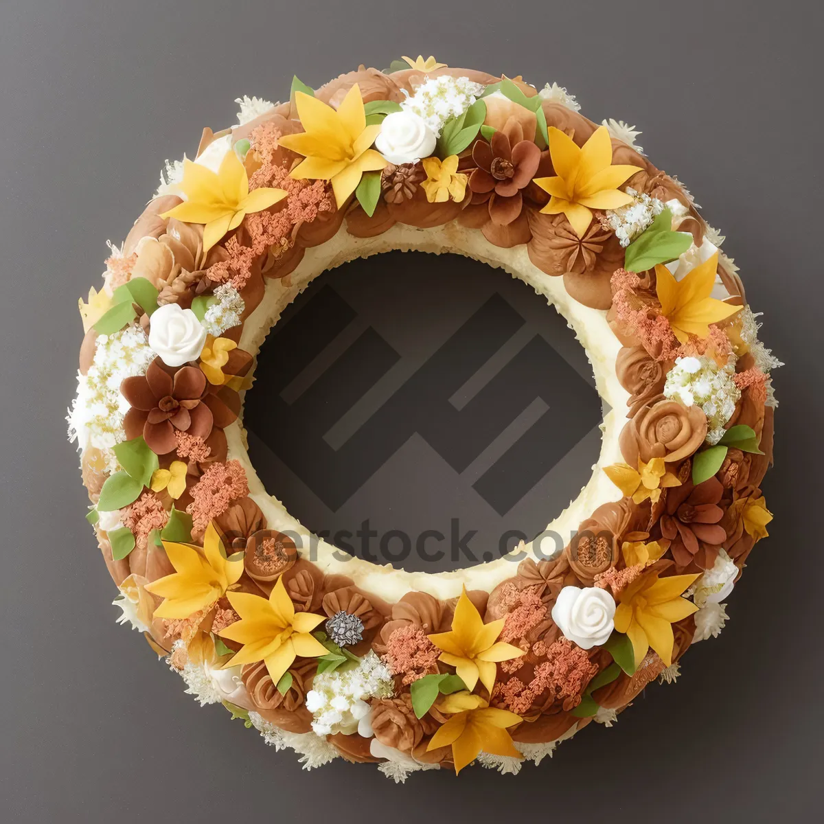 Picture of Delicious Friedcake with Sunflower Floral Decoration