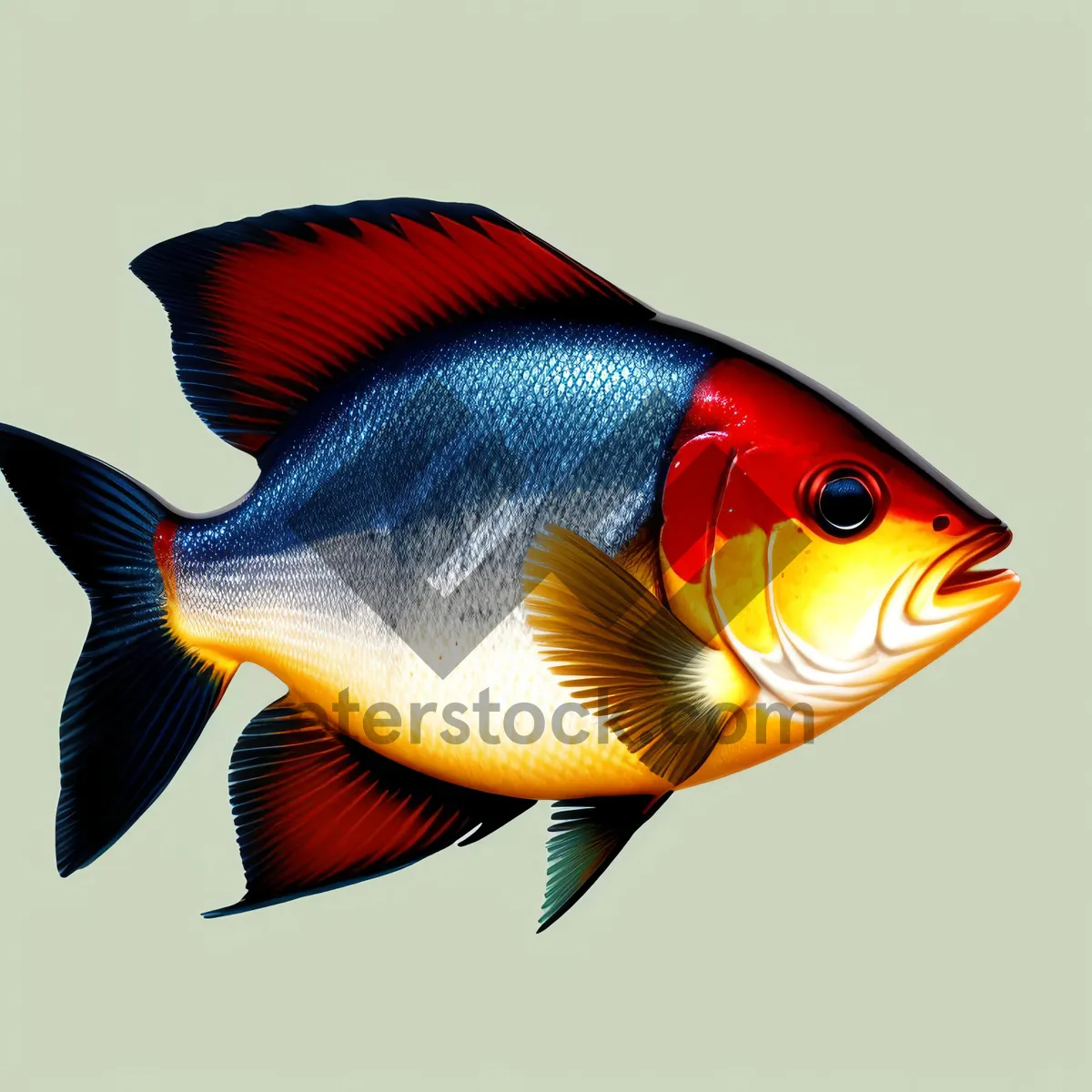 Picture of Colorful Goldfish Swimming in Aquarium