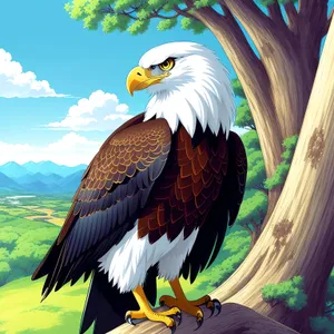 Beautiful Bald Eagle with Majestic Wings Soaring