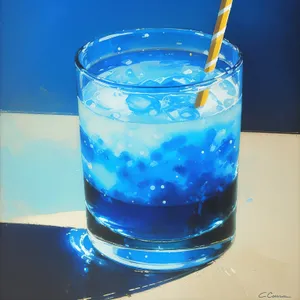 Chilled Vodka Cocktail in Glass with Ice