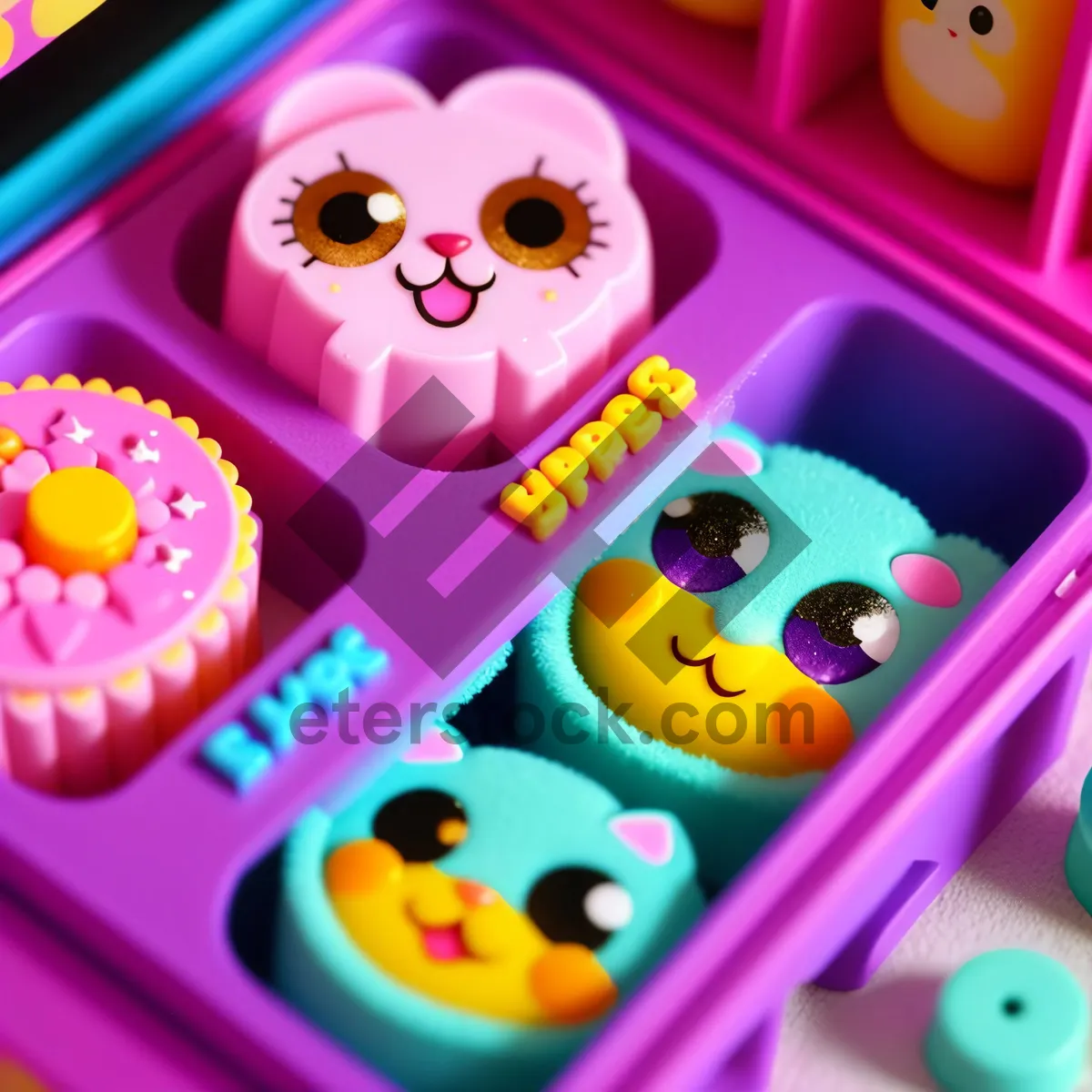 Picture of Colorful Rubber Eraser Set - Fun Writing Implement Toy