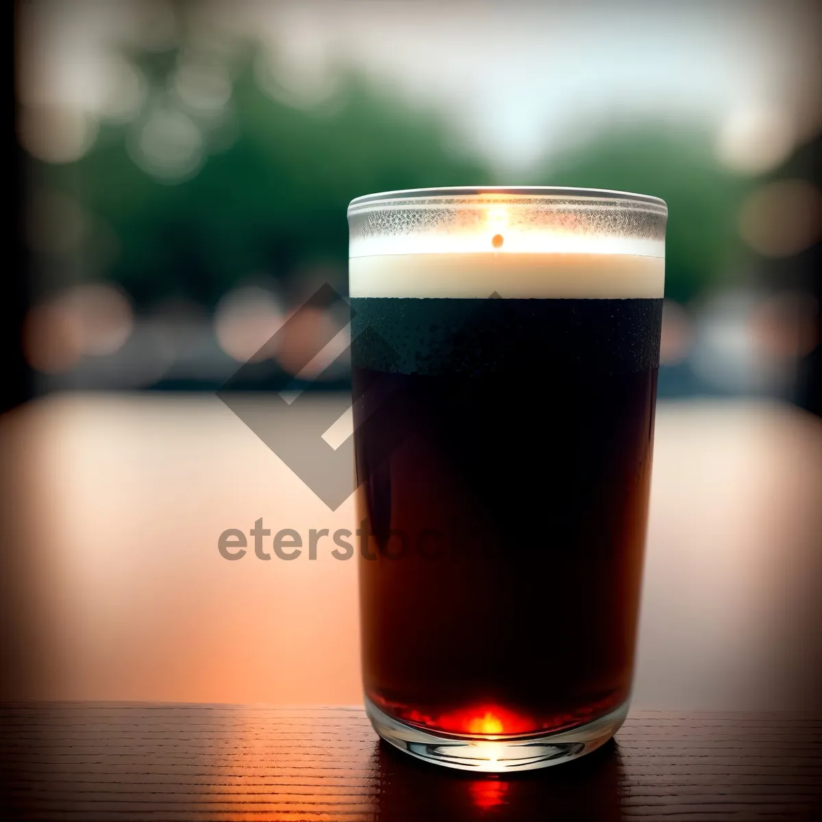 Picture of Refreshing Lager in Beer Glass with Foam