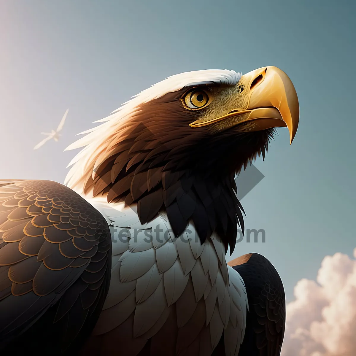 Picture of Bird's Eye: Majestic Wild Eagle with Yellow Beak