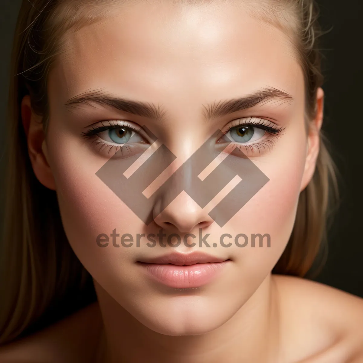 Picture of Fresh-Faced Beauty: Brunette Model with Attractive Makeup