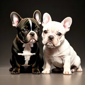 Charming Bulldog Puppy Sitting with Endearing Wrinkles