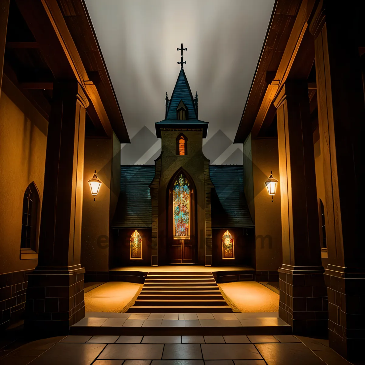 Picture of Famous Saint's Cathedral Towering Over Historic City Square