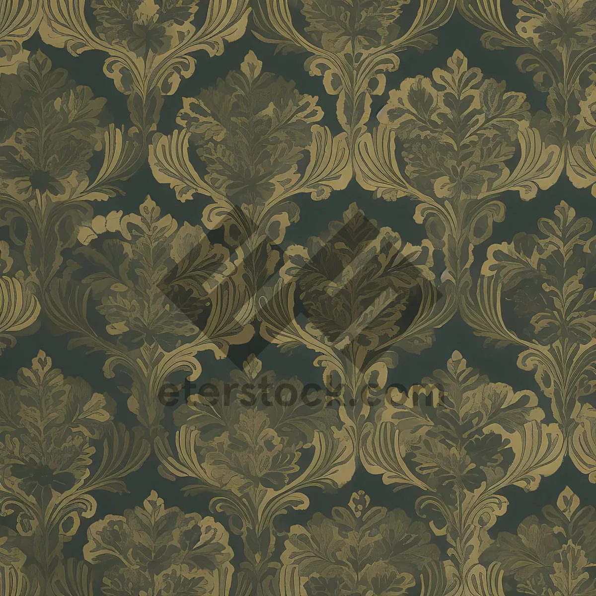 Picture of Vintage Floral Damask Wallpaper Design