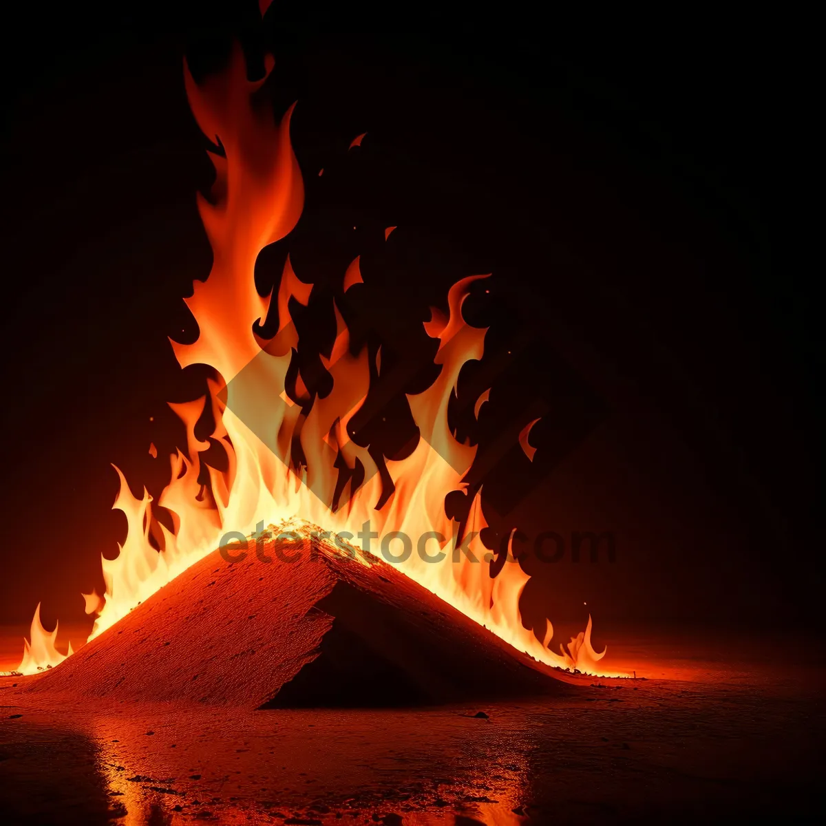Picture of Fiery Blaze: Intense Heat and Burning Flames