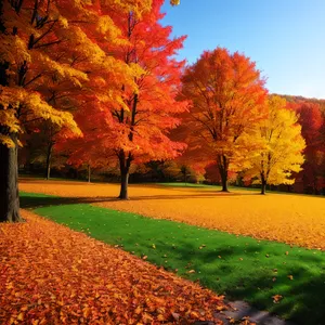 Autumn Bliss: Vibrant Foliage in Golden Forest