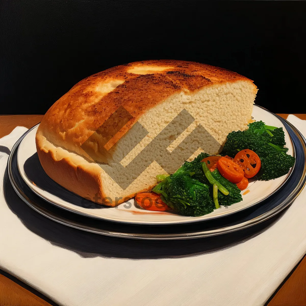 Picture of Delicious breakfast sandwich with fresh ingredients