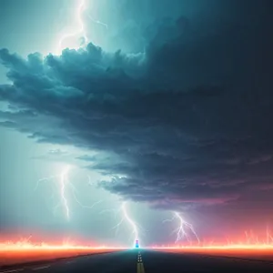 Electrifying Night Sky with Brilliant Lightning Strike