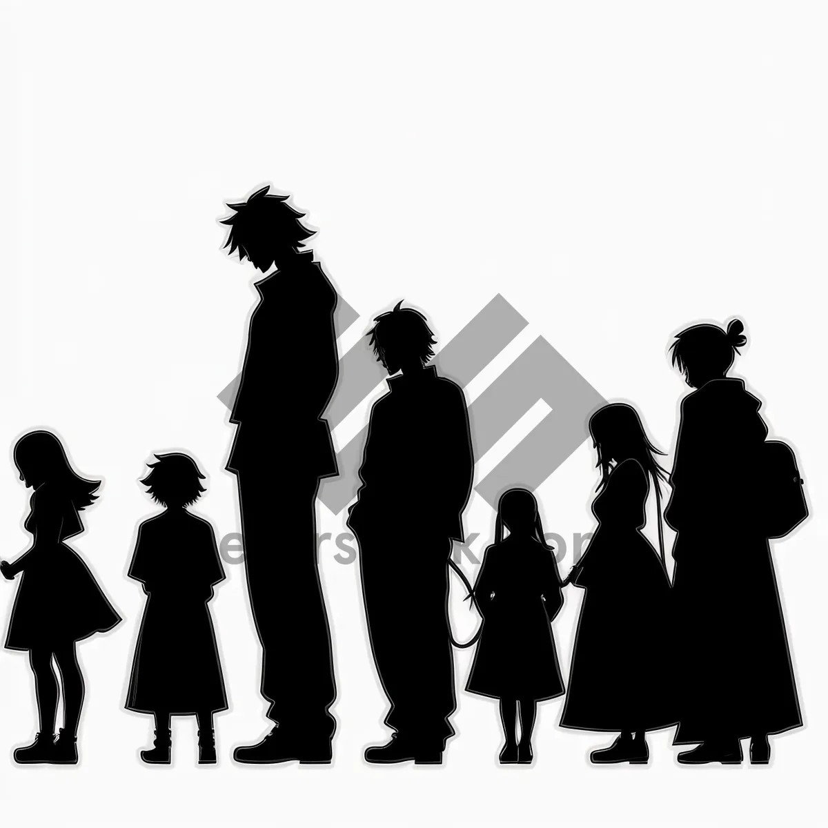 Picture of Silhouette team of business men and women