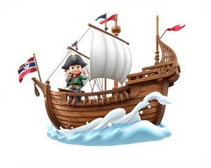 Cartoon Pirate Clip Art Illustration