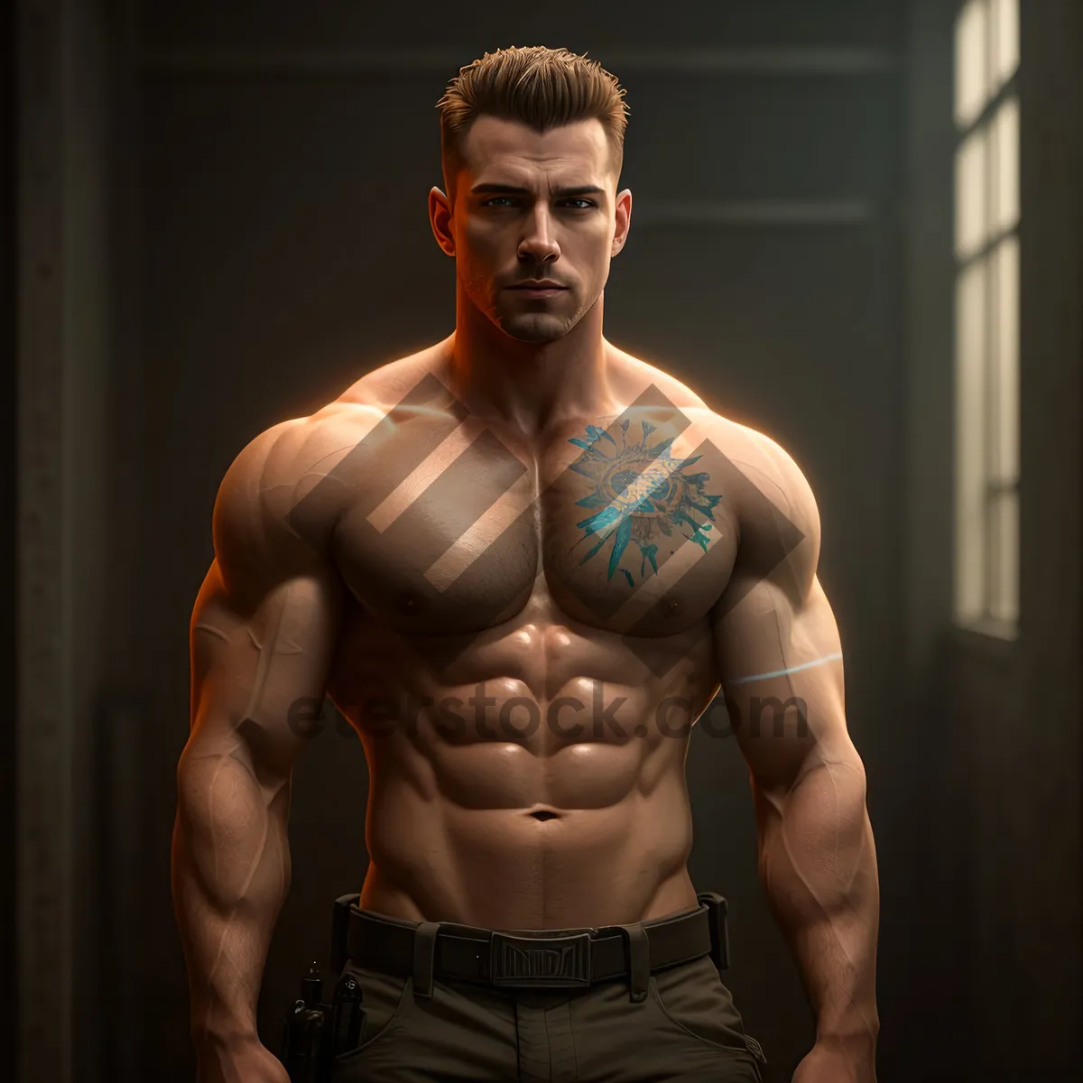 Picture of Athletic Torso of Handsome Male Fitness Model