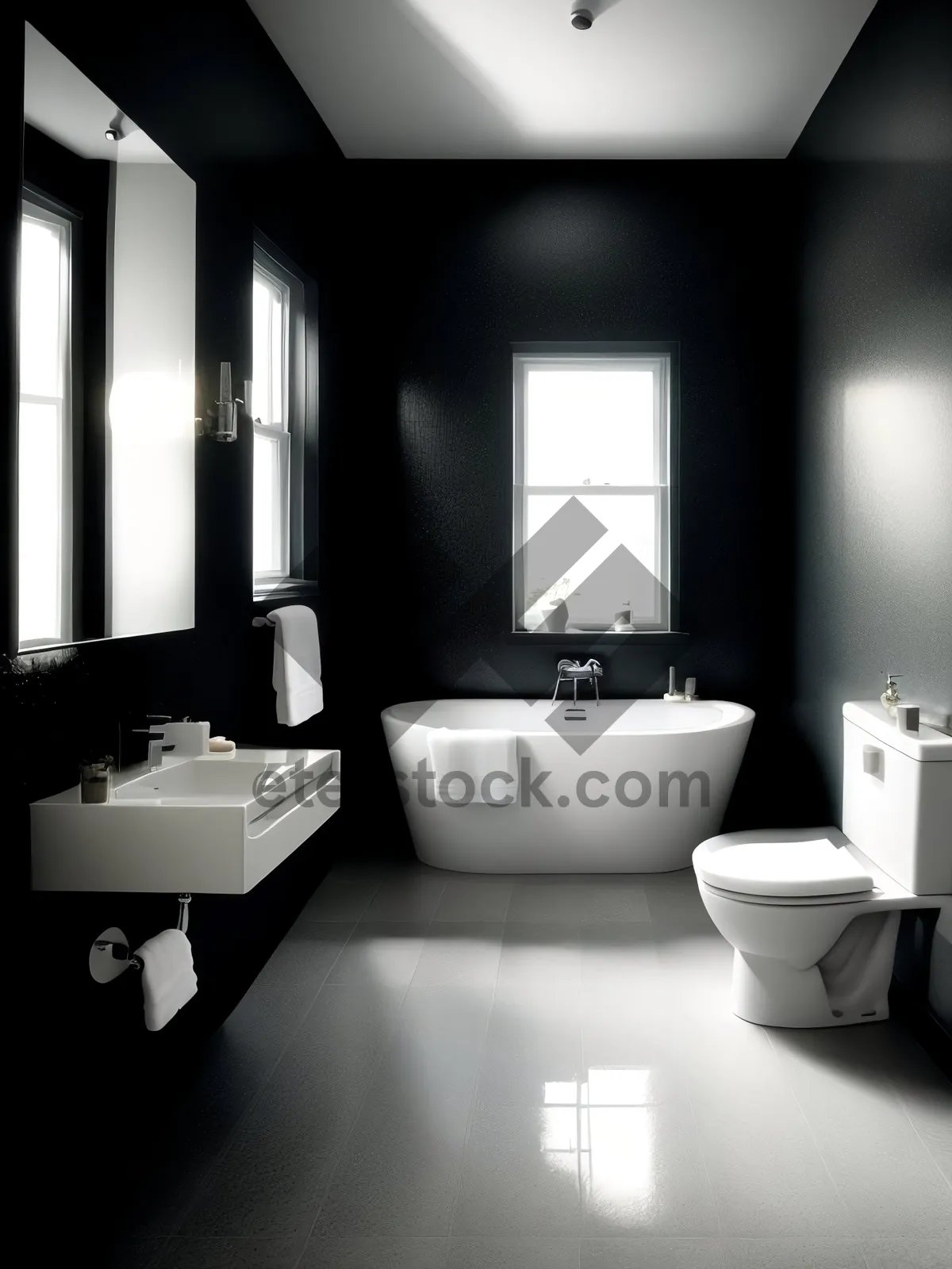 Picture of Modern Luxury Apartment Bathroom with Stylish Fixtures