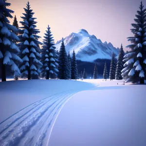 Frozen Alpine Peaks in Winter Wonderland