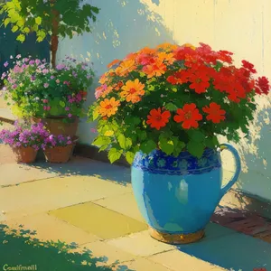 Colorful Summer Garden Bouquet in Vase