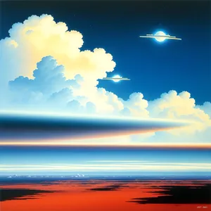 Summer Sky with Bright Clouds and Sunlight