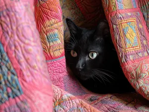 Fluffy Kitten with Adorable Whiskers Watching Curiously