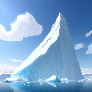 Snowy Winter Sky with Majestic Iceberg Landscape