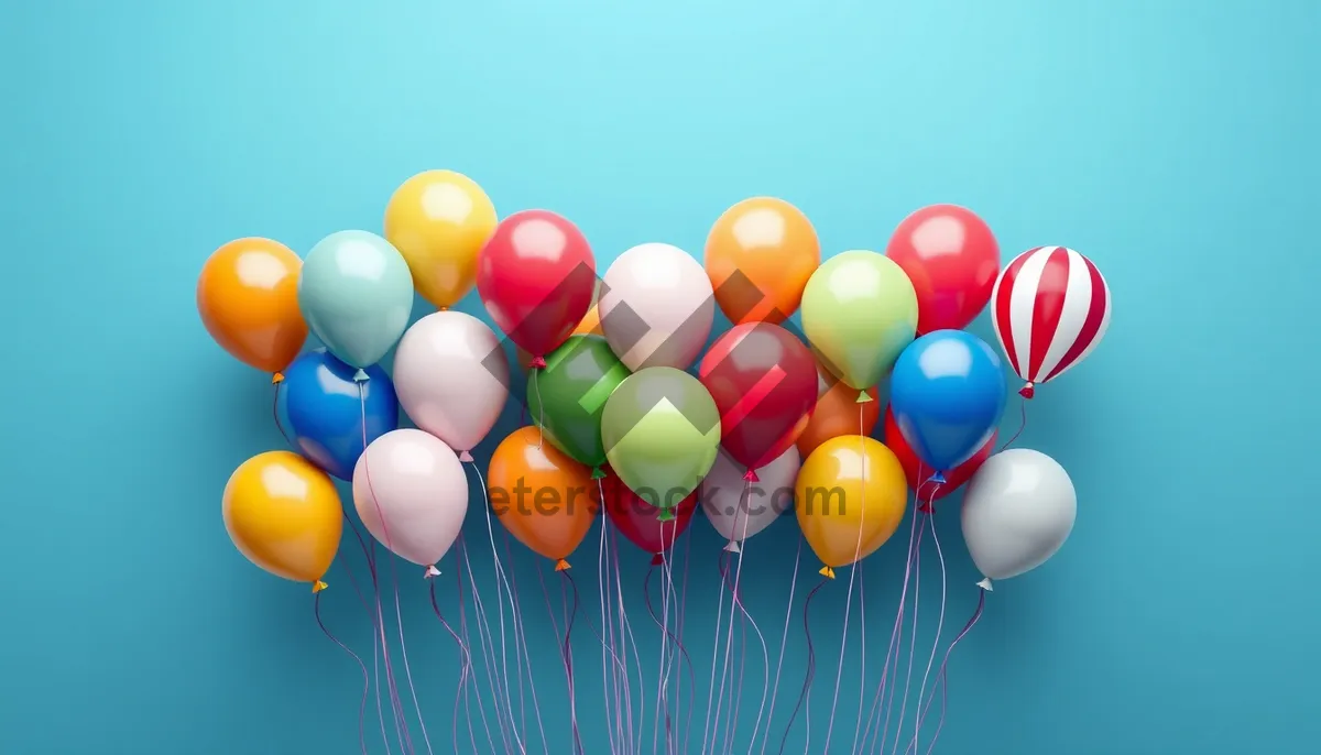 Picture of Colorful balloon party decoration for festive celebration.