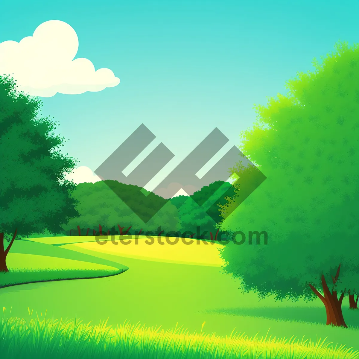 Picture of Breathtaking Golf Course with Rolling Hills and Oak Tree