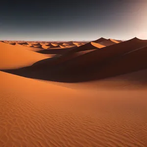 Vibrant Sunset Over Desert Dunes