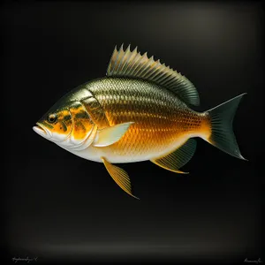 Vibrant Orange Goldfish Swimming in Aquarium Tank