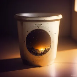 Hot Beverage in Glass Mug on Table