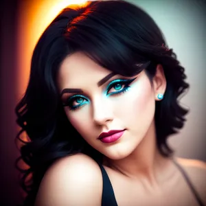 Sensual Brunette with Gorgeous Makeup and Hairstyle