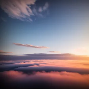 Vibrant Sunset Sky Over Ocean
