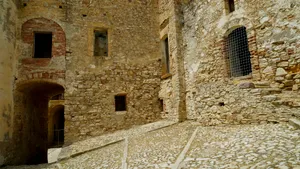 Medieval Castle Tower in Historic Stone Fortress