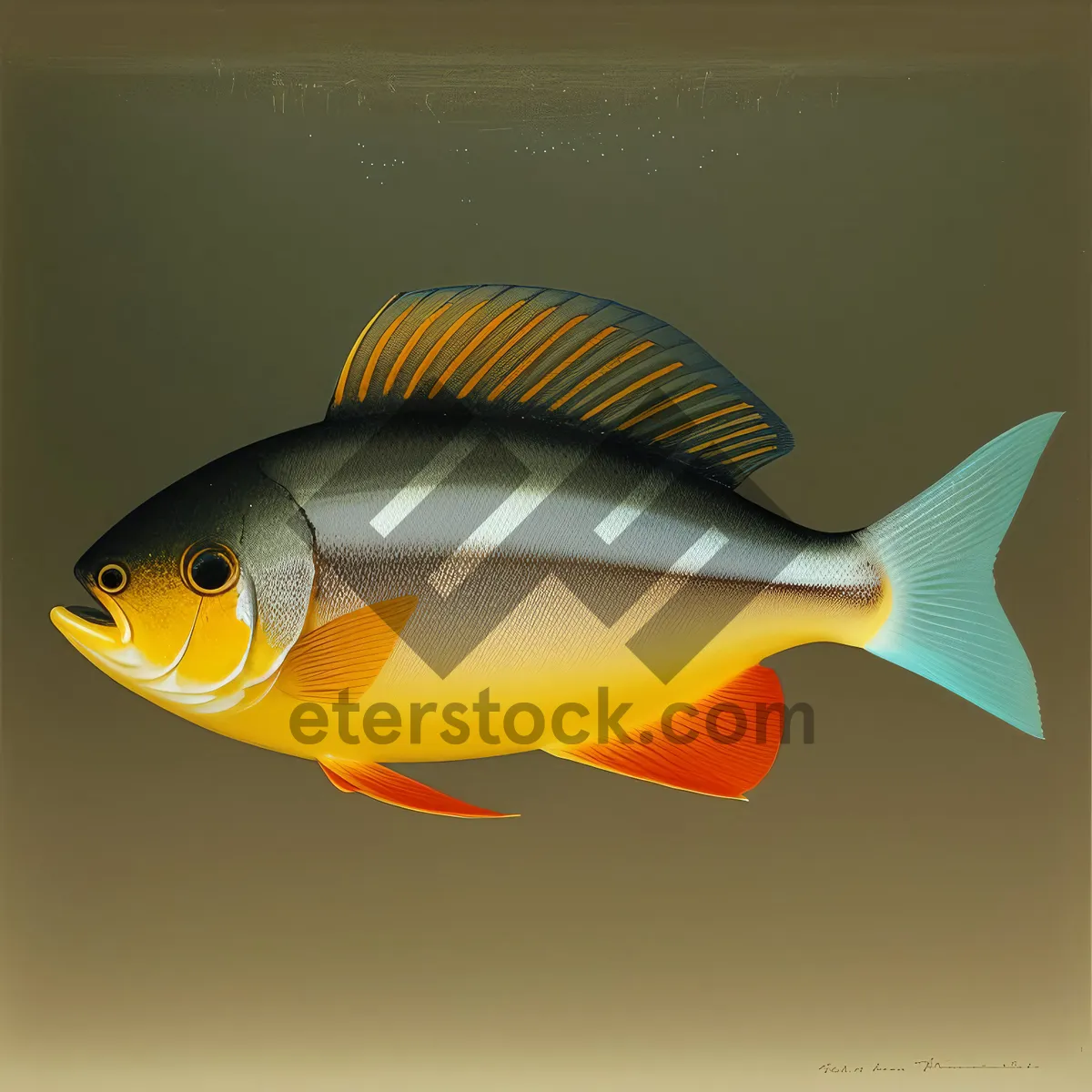 Picture of Colorful Goldfish Swimming in Aquarium