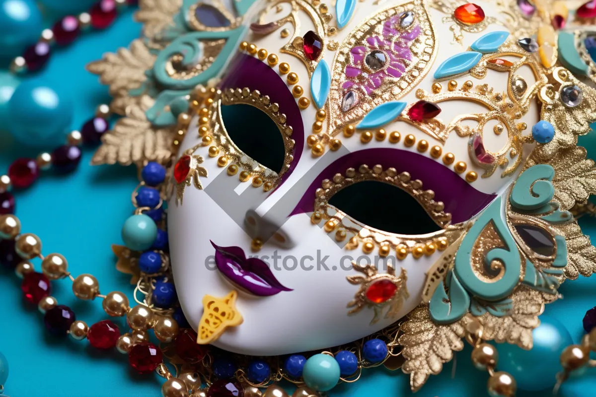 Picture of Golden Venetian Mask for Carnival Celebration