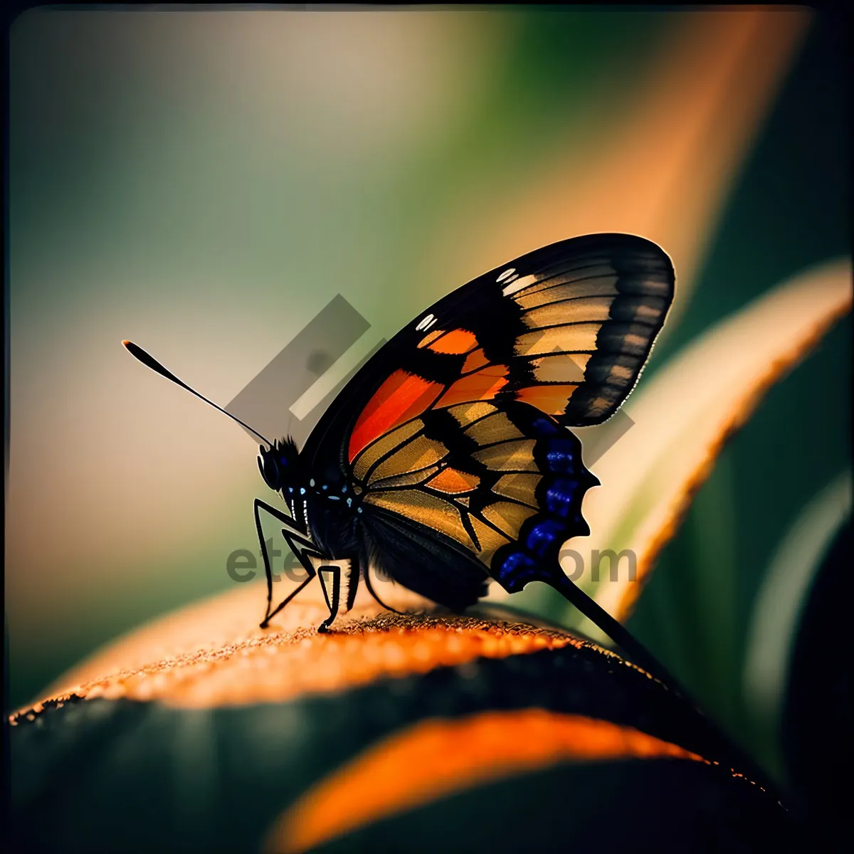 Picture of Colorful Monarch Butterfly in Flower Garden