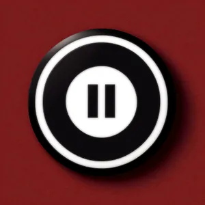 Round Metallic Button Icon: a shiny 3D push button